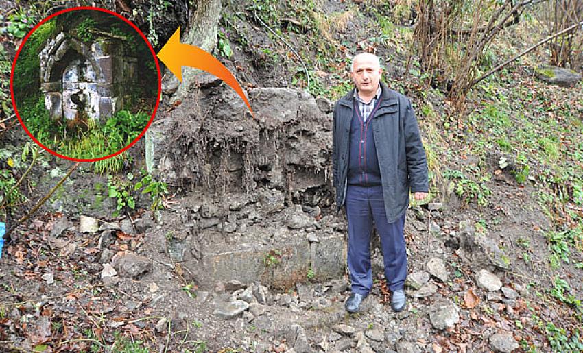 Bunu da gördük! 150 yıllık tarihi çeşmeyi çaldılar