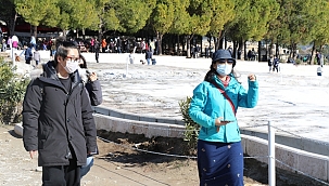 Pamukkale'ye gelen turist sayısı 2021 için umutları artırdı
