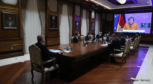 Cumhurbaşkanı Erdoğan Merkel ile görüştü! Turizm için tarih verdi