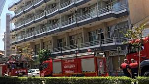 Otel çamaşırhanesinde yangın paniği!