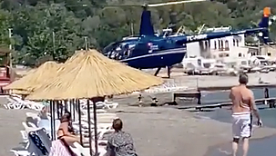Halk plajına helikopterle inenleri otel sahibi böyle savundu!