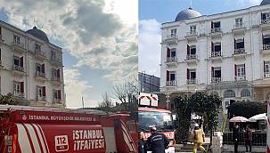 4 katlı tarihi otelde müşterileri tahliye ettiren yangın!