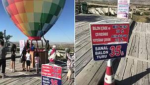 Yabancı turist balonla uçuyor, yerli sanal tura talim ediyor!