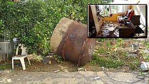 Otelin su tankı patladı, 150 metre uzaklıktaki eve füze gibi saplandı!