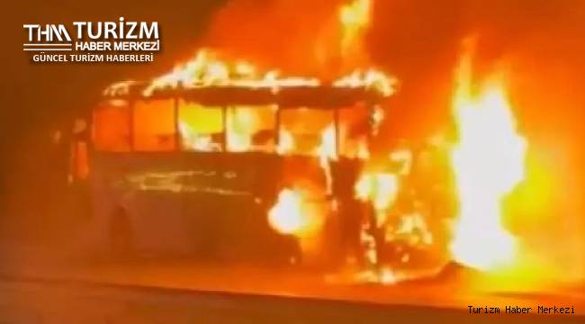 Metro Turizm'e ait yolcu otobüsü seyir halindeyken alev topuna döndü!