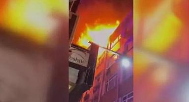 7 katlı otelin çatısında korkutan yangın!