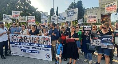 İsias Otel'de hayatını kaybeden turist rehberleri için adalet istediler!