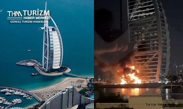 Burj Al Arab'a füze saldırısı! Ünlü otel alev aldı