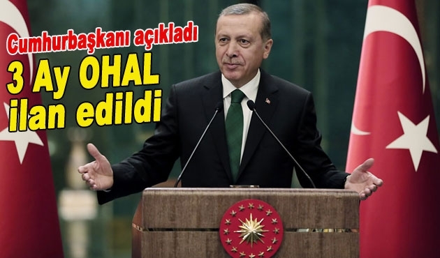 3 ay süreyle OHAL ilan edildi