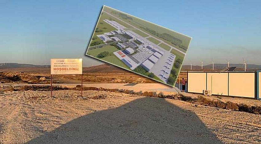 İşte yolcu garantili Alaçatı Havalimanı! 1 tabela, 1 konteyner