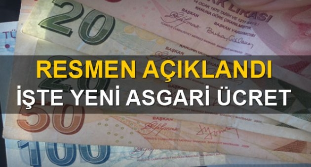 Asgari ücret belli oldu