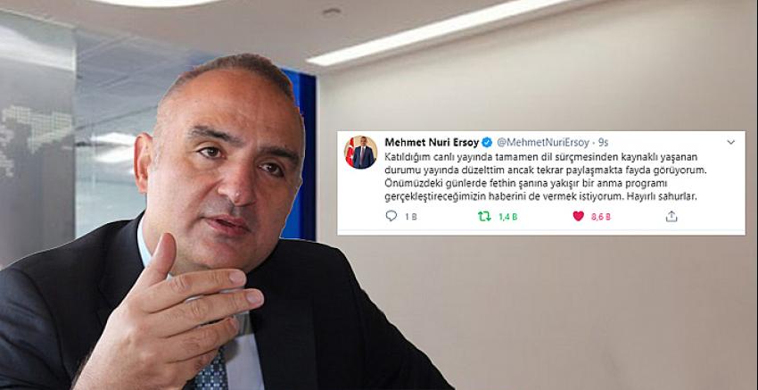 Bakan Ersoy'dan 'Fatih İstanbul'u işgal ettiğinde' açıklaması