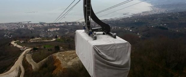 Karadenizʹin en uzun teleferiği deneme seferlerine başladı