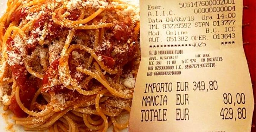Turistlere hesap şoku! 2 tabak makarna 1 şişe su 2 bin 700 lira