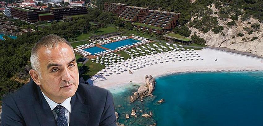 Bakan Ersoy'un sahibi olduğu Maxx Royal Resort Hotel'in plajında mermer tozu