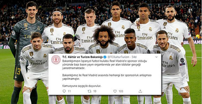 Bakanlık'tan Real Madrid'e sponsorlukla ilgili açıklama!