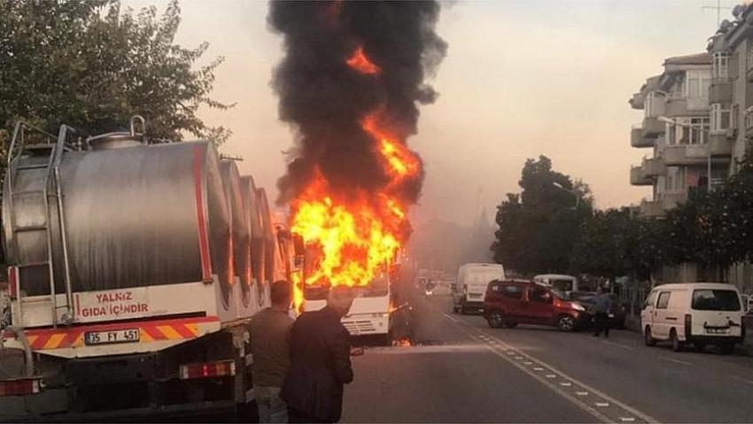 Yer Aydın! İçinde öğrenciler olan servis aracı bomba gibi patladı