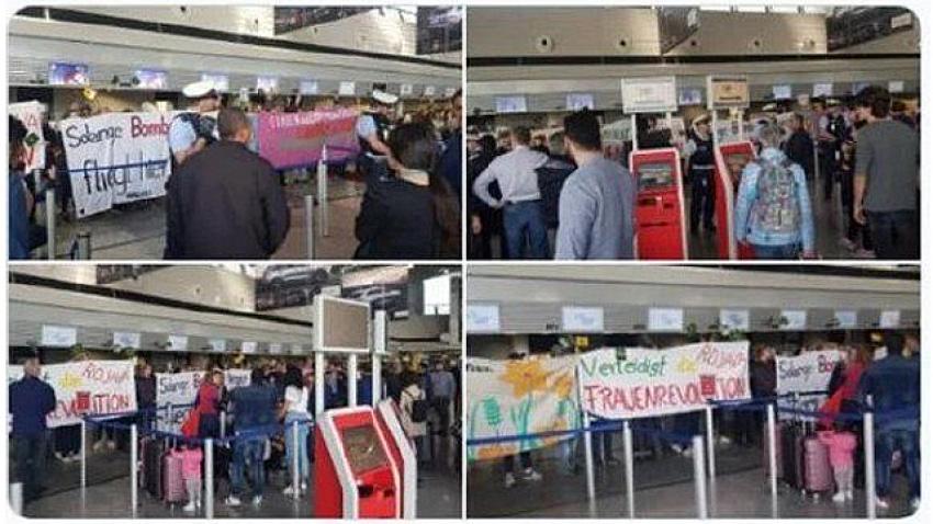Frankfurt Havalimanı'nda çirkin saldırı! THY gişesini işgal ettiler